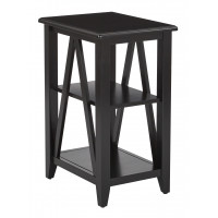 OSP Home Furnishings STCZ08-BK Santa Cruz Small Side Table in Black Finish
